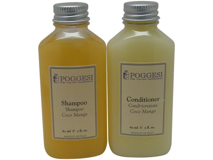 Poggesi Coco Mango Shampoo & Conditioner Lot of 4 (2 of each) 2oz Bottles