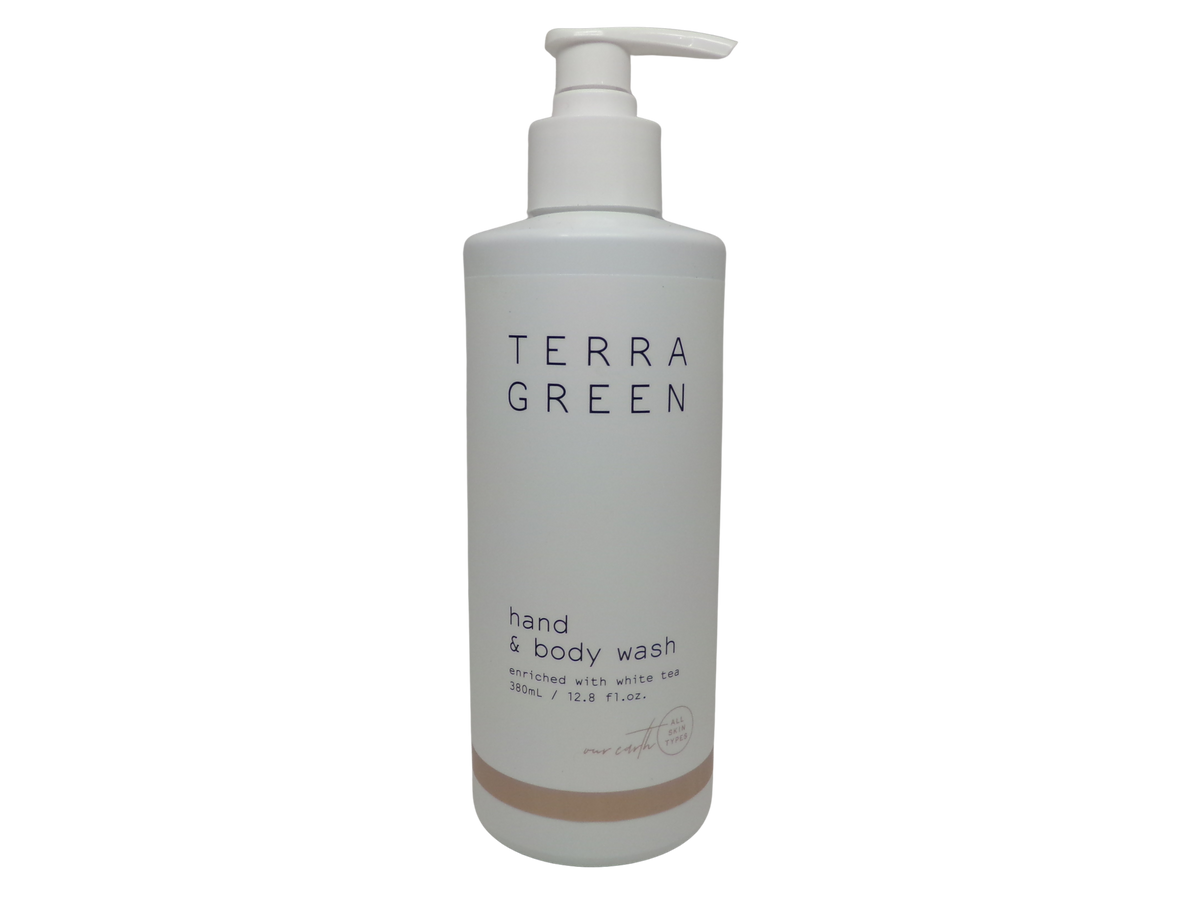 Terra Green 4 Piece Bottle Set Shampoo, Conditioner, Lotion, Body Wash (12.8oz)