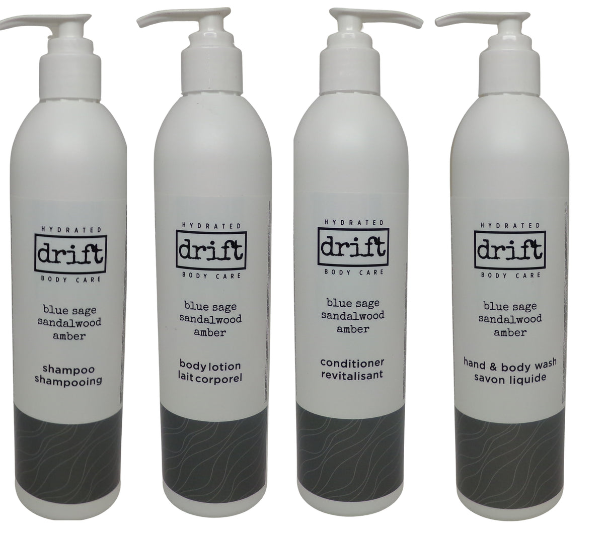 Drift Sandalwood & Amber Shampoo, Conditioner, Lotion, Body Wash 4 Piece Set