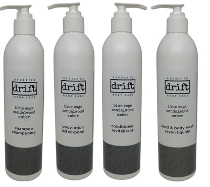 Drift Sandalwood & Amber Shampoo, Conditioner, Lotion, Body Wash 4 Piece Set