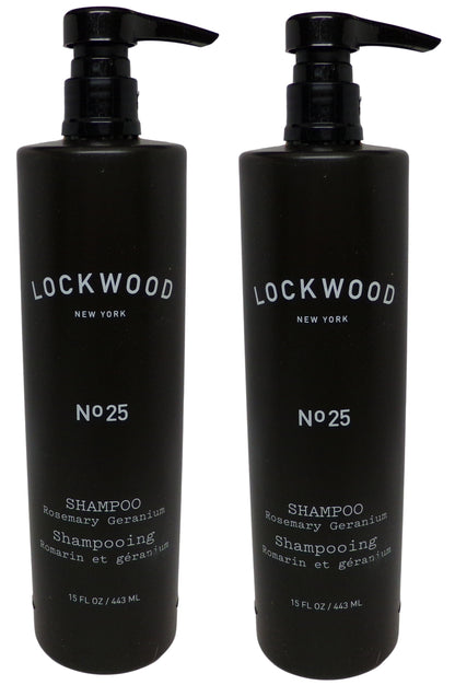Lockwood New York No. 25 Rosemary Geranium Shampoo Lot of Two (15oz)