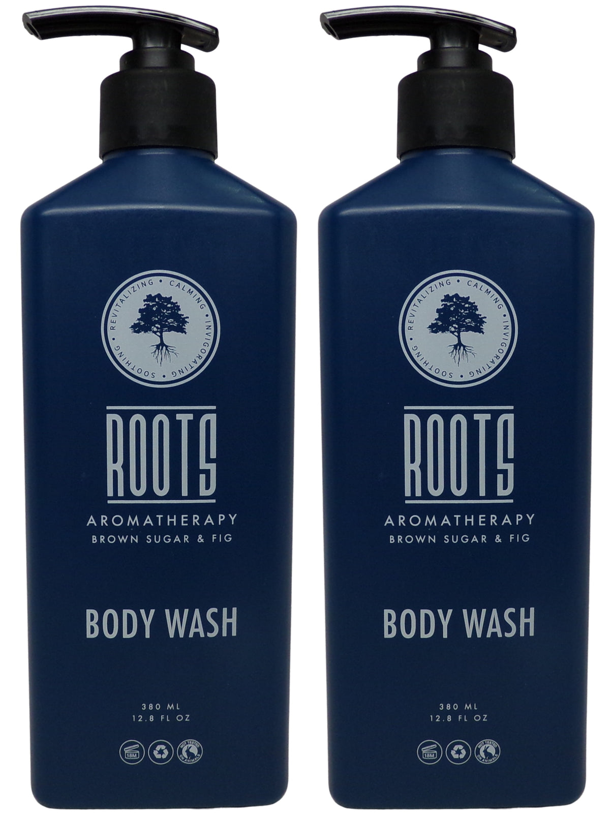 Roots Aromatherapy Brown Sugar & Fig Body Wash Lot of two 12.17oz Bottles