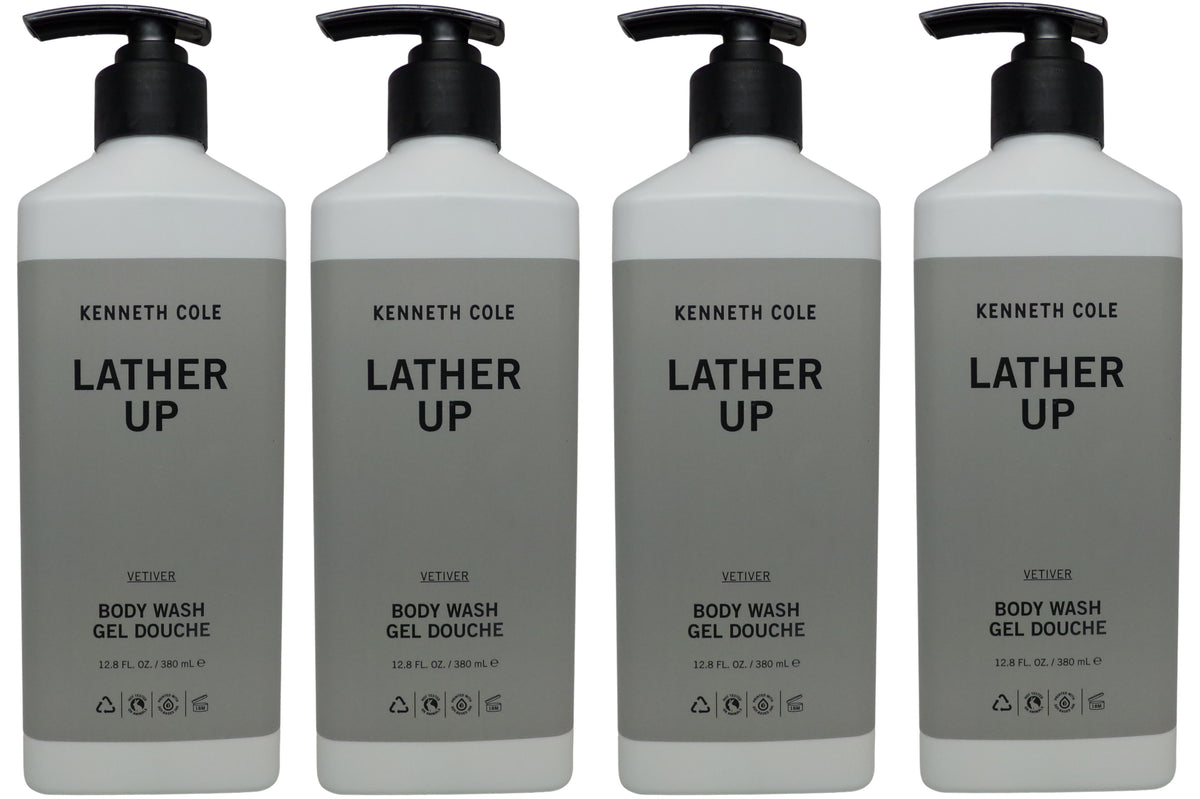 Kenneth Cole Lather Up Vetiver Body Wash Lot of 4 each 12.8oz Bottles