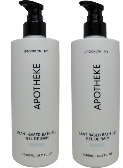 Apotheke Canvas Bath Gel Lot of Two 16.2oz Pump Bottles
