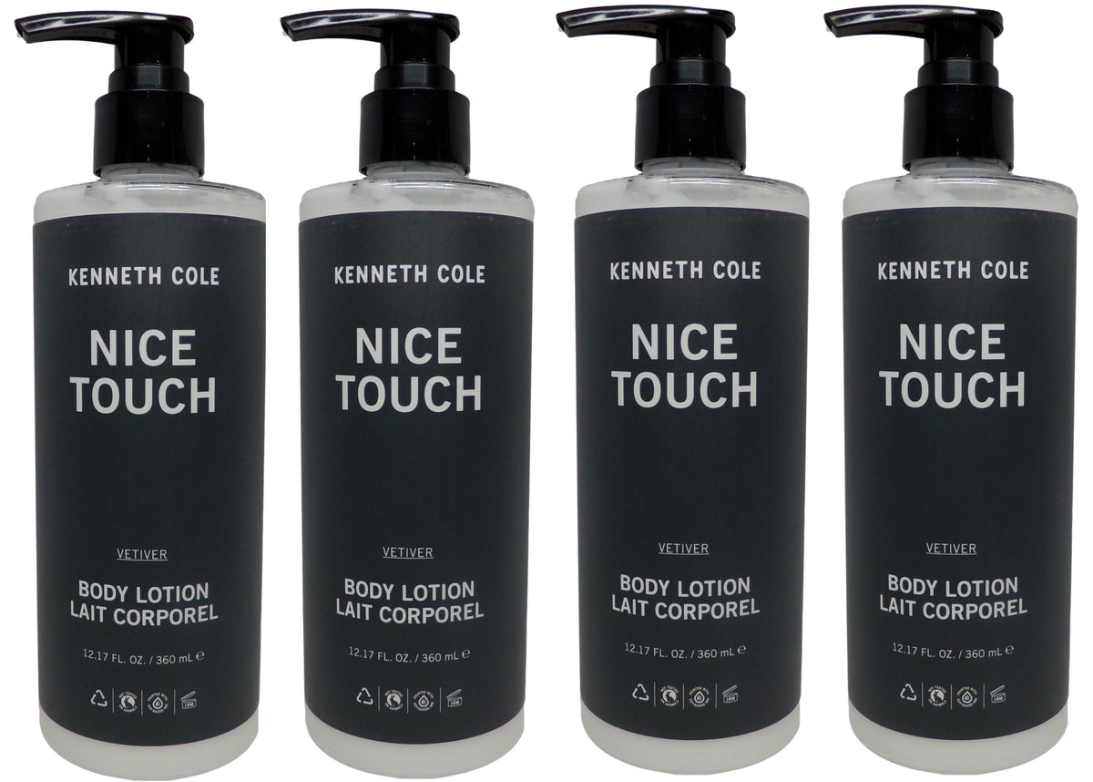 Kenneth Cole Nice Touch Vetiver Body Lotion Lot of 4 each 12.8oz Bottles