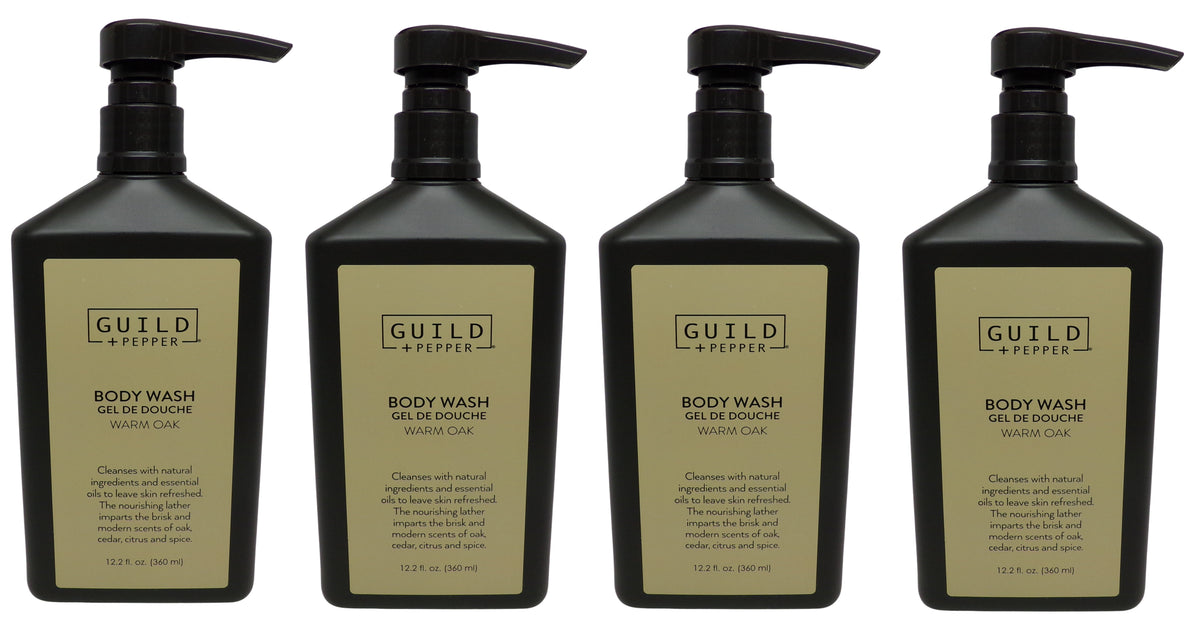 Gilchrist & Soames Guild and Pepper Warm Oak Body Wash Pump Bottle 12oz lot of 4