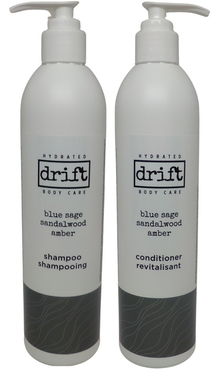 Drift Blue Sage Sandalwood & Amber Shampoo and Conditioner 12oz Bottles 2 of ea