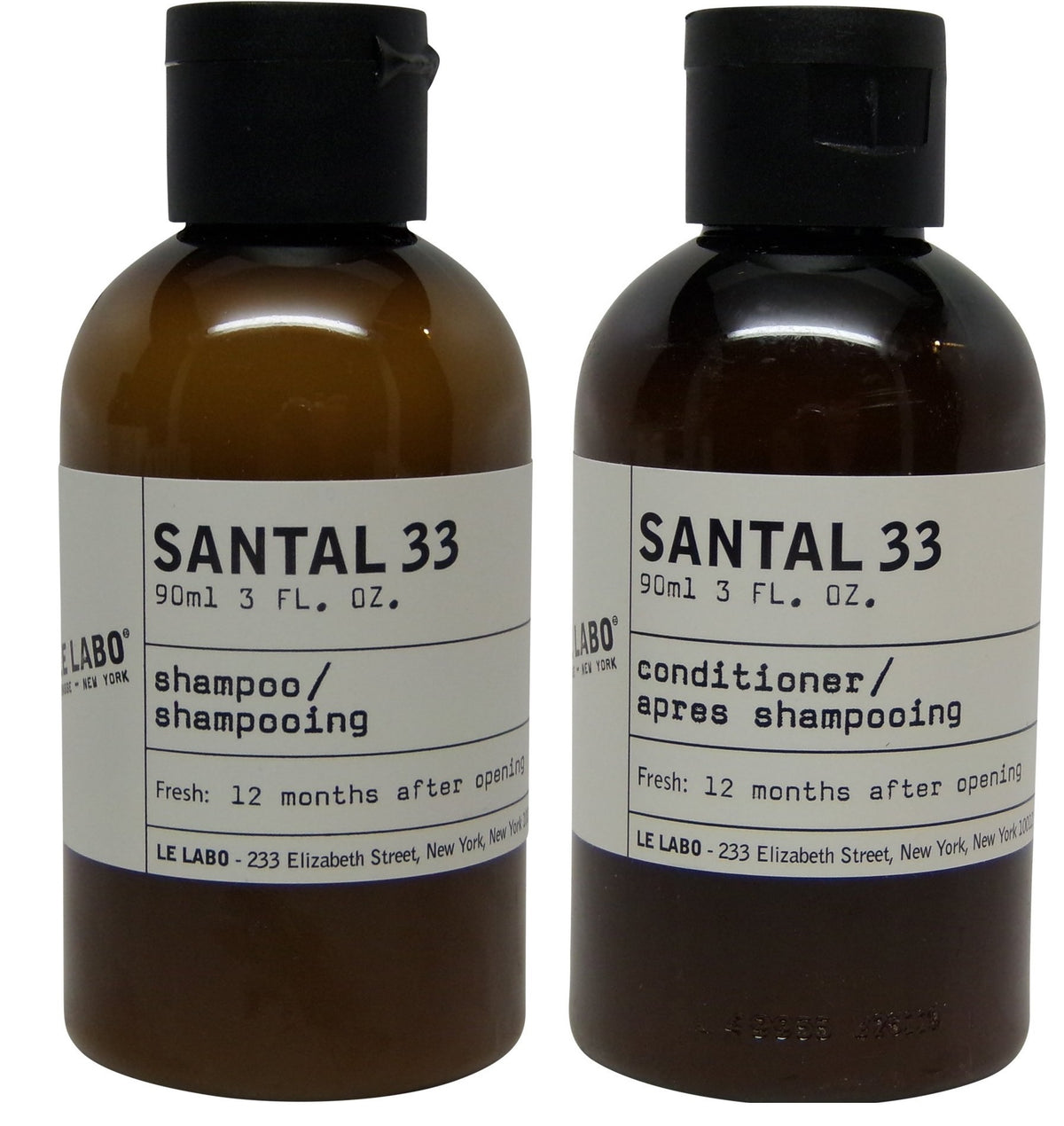 Le Labo Santal 33 Shampoo & Conditioner lot of 4 (2 of each) 3oz bottles.