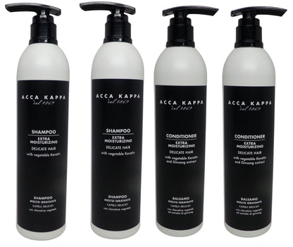 Acca Kappa White Moss Shampoo and Conditioner Set 4 Pack (10oz Each, Total 40oz)