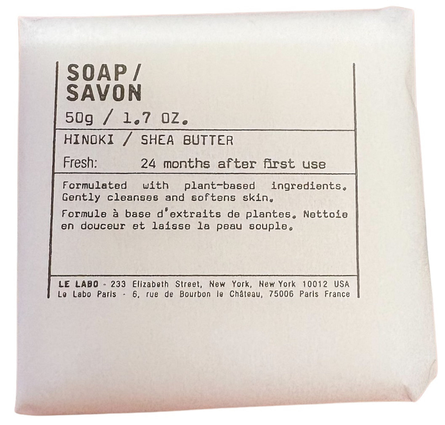 Le Labo Hinoki  Soap Lot of 10 each 1.7oz Bars Total of 17oz