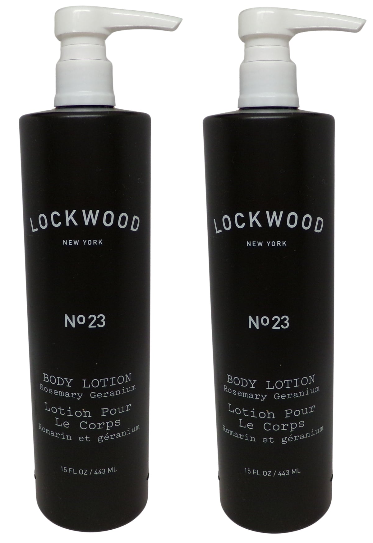 Lockwood New York No. 23 Rosemary Geranium Body Lotion Lot of Two (15 oz)