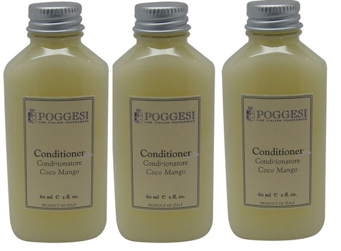 Poggesi Coco Mango Conditioner Lot of 3 each 2oz Bottles. Total of 6oz