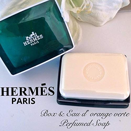Hermes Soap - Eau d'Orange Verte Luxury Perfumed Gift Boxed Soap Imported From Hermes Paris - Citrus and Mint Fragrance - 3.5 Ounces / 100 Grams - Gift Boxed Perfumed Soap / Savon Parfume