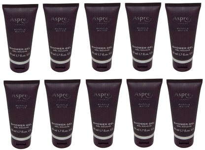 Asprey Purple Water Shower Gel lot of 10 each 1.7oz bottles. Total of 17oz