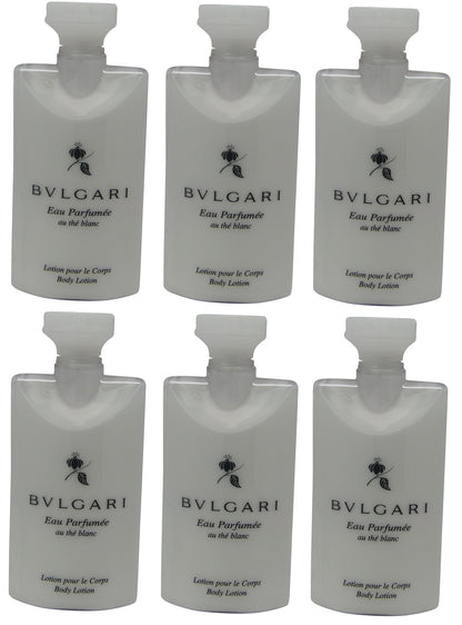 Bvlgari White Tea au the blanc Body Lotion Lot of 6 ea 2.5oz Bottles.