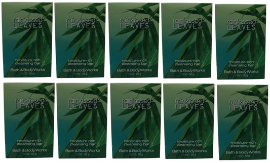 Bath and Body Works Rainkissed Leaves Soap lot of 10 each 2oz bars. Total of 20oz