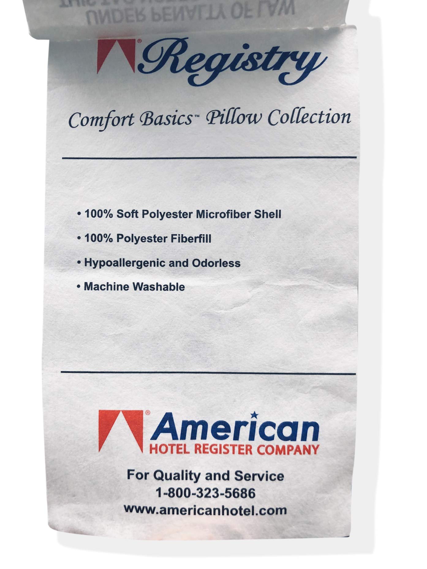 American Hotel Register - Registry Comfort Basics Pillow (1 Standard Pillow)