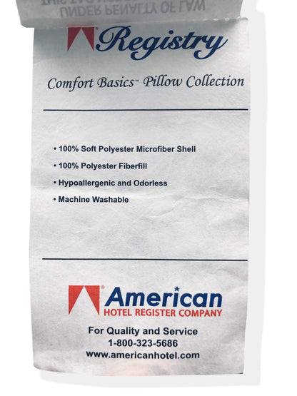 American Hotel Register - Registry Comfort Basics Pillow (1 Queen Pillow)