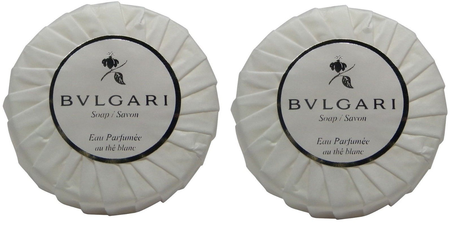 Bvlgari White Tea au the blanc lot of 2 ea 1.76oz bars of Soap Total of 3.5oz