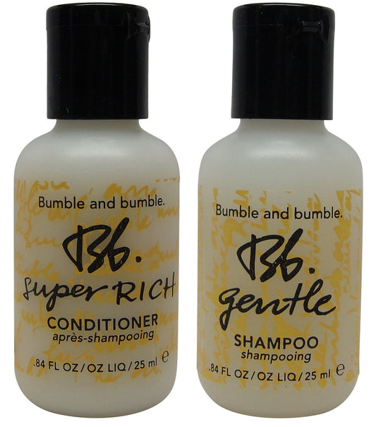 Bumble and Bumble Gentle Shampoo and Super Rich Conditioner Lot of 4 (2 Each) 0.84oz.