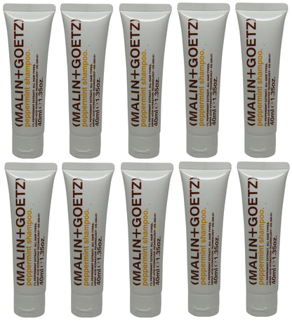 Malin + Goetz Peppermint Shampoo lot of 10 tubes each 1.35oz Total of 13.5oz