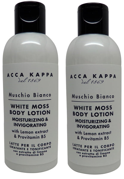 Acca Kappa White Moss Body Lotion 75 ml Travel Bottles - Set of 2