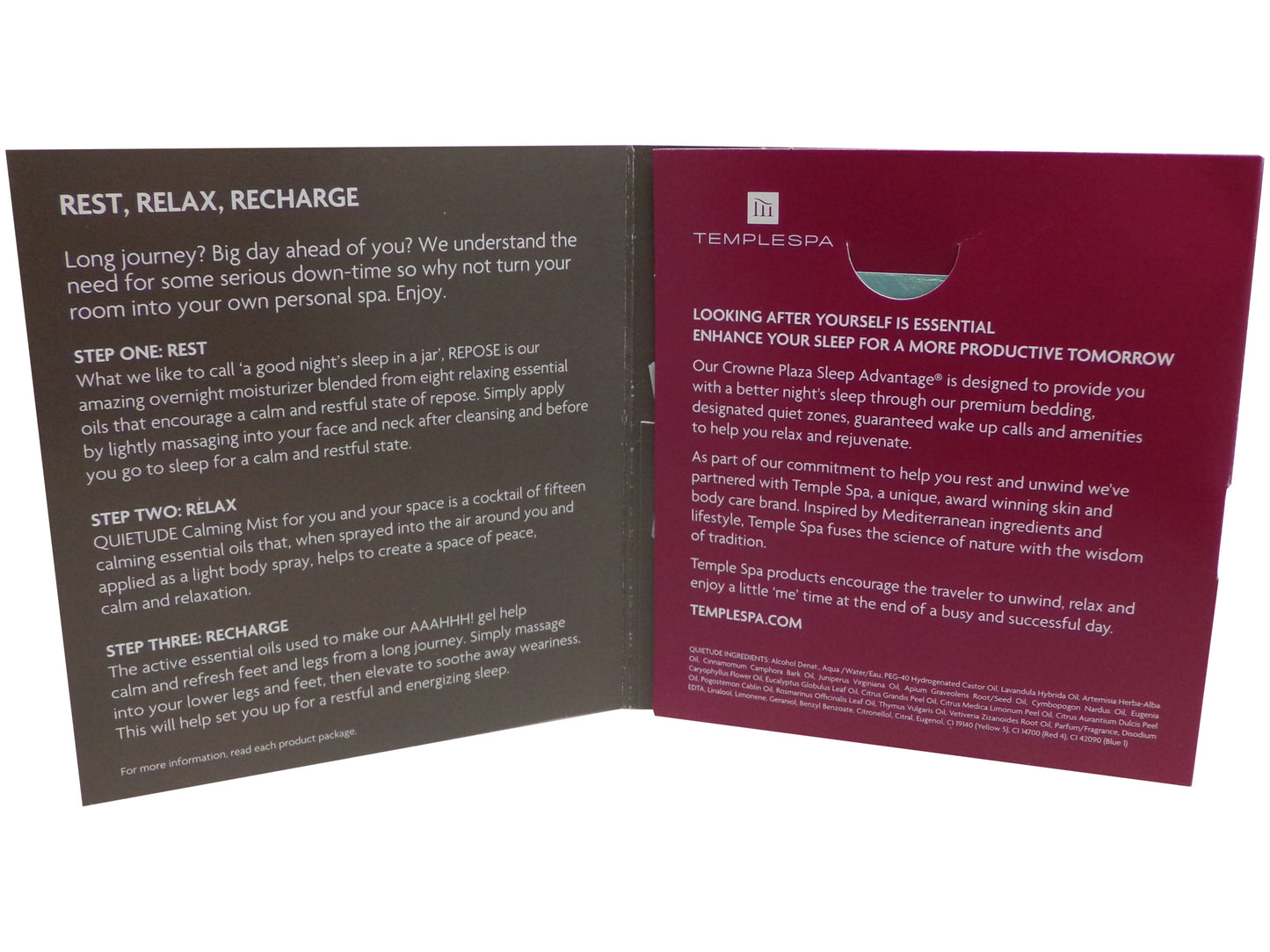 Temple Spa  Sleep Tight Kit Repose Quietude Calming Mist AAAHHH!