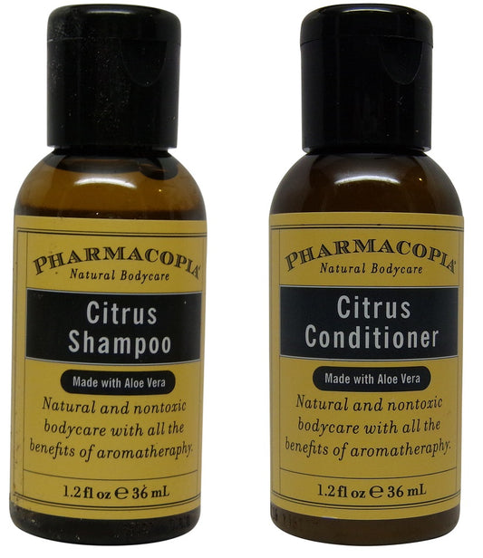Pharmacopia Citrus Shampoo & Conditioner lot of 14 each (7 of each) 1.2oz bottles.