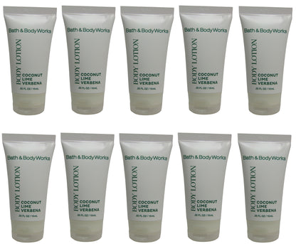 Bath and Body Works Coconut Lime Verbena Lotion lot of 10 Bottles. Total of 5.5oz