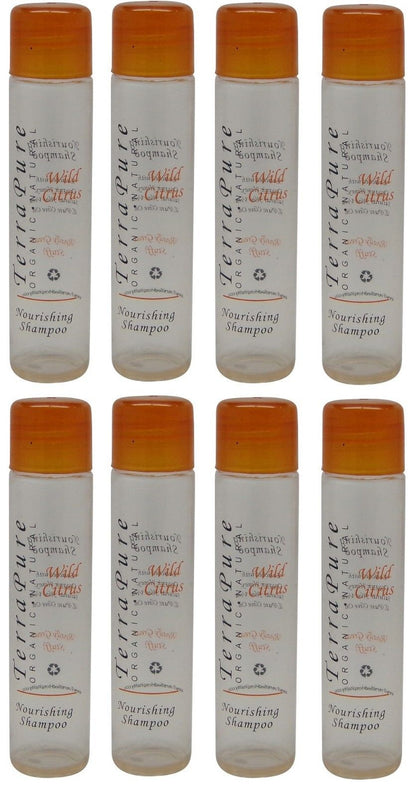 Terra Pure Wild Citrus Nourishing Shampoo Lot of 8 ea 1oz Bottles Total of 8oz