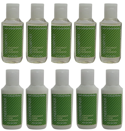 Bath and Body Works Coconut Lime Verbena Shampoo and Conditioner 5 of each