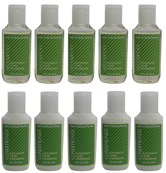 Bath and Body Works Coconut Lime Verbena Shampoo and Conditioner 5 of each