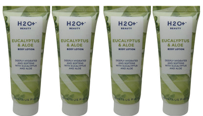H2O Plus Eucalyptus & Aloe Body Lotion lot of 4 each 1.5oz bottles. Total of 6oz