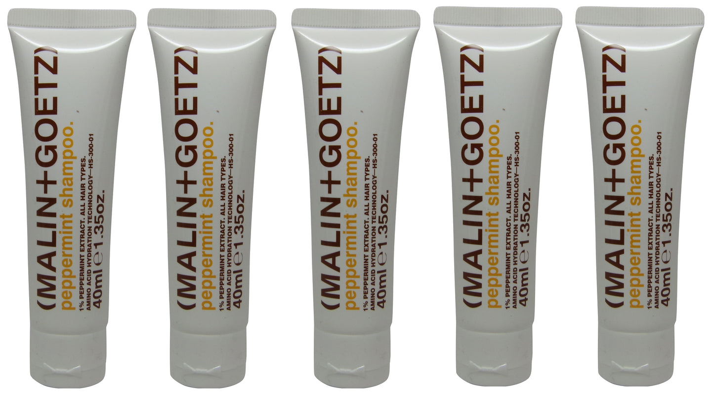 Malin + Goetz Peppermint Shampoo and Conditioner lot of 10 tubes (5 each) 1.35oz